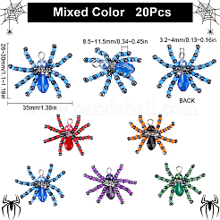 20Pcs Halloween Spider Glass Pendants&nbsp;FIND-SC0009-98