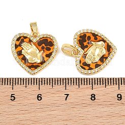 Brass Micro Pave Clear Cubic Zirconia Pendants&nbsp;CU-CBA415D-11G-02