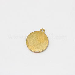 PVD真空メッキ201ステンレス鋼機械研磨ペンダント  陰陽  ゴールドカラー  17x14x2.8mm  穴：1.2mm&nbsp;STAS-G261-27G
