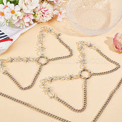4Pcs 2 Styles 201 Stainless Steel Cuban Link Chains & Alloy Boot Strap Chains&nbsp;HJEW-GO00207