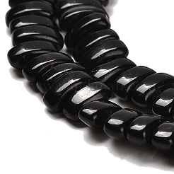 天然石オブシディアンビーズ連売り  長方形  9x4x4.5mm  穴：1mm  約93個/連  15.28インチ（38.8cm）&nbsp;G-Q167-B11-01
