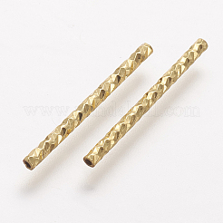 メッキ真鍮チューブビーズラック  長持ちメッキ  ゴールドカラー  20x1.5mm  穴：0.5mm&nbsp;X-KK-A142-005G