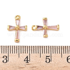 Brass Micro Pave Cubic Zirconia Pendants&nbsp;KK-D024-21G