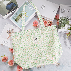 Flower Printed Canvas Women's Tote Bags&nbsp;ABAG-WH20005-06