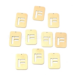 イオンプレーティング（IP）304ステンレスペンダント  アルファベットの長方形  中空  文字.f  32x22x1mm  穴：1.5mm&nbsp;STAS-K216-49F-G