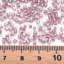 ガラス竹ビーズ  透明色光沢  ロージーブラウン  2.5~3x2mm  穴：0.9mm  約15000個/ポンド&nbsp;SEED-S032-11A-116