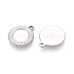 304 Stainless Steel Pendant Cabochon Settings&nbsp;STAS-T067-09P
