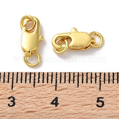 ラックメッキ真鍮カニカン  丸カン付き  長持ちメッキ  鉛フリー＆カドミウムフリー  ゴールドカラー  10x5x2mm  穴：2.8mm&nbsp;KK-F090-24G-01
