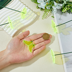 アクリルガーデンステーク  鉄製のワイヤー花茎付き  緑黄  ステーク: 32.5~50x42.5~51x2.5mm  穴：2mm  20pc&nbsp;AJEW-FH0005-23
