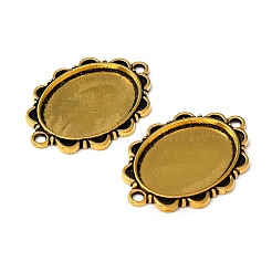 Tibetan Style Alloy Cabochon Connector Settings&nbsp;TIBE-N011-25AG-RS