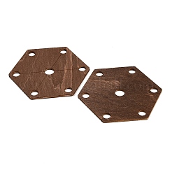 編み機アクセサリー用の木製ツール  六角  キャメル  7x6.1x0.2cm  穴：6mmと8mm&nbsp;TOOL-XCP0001-87B