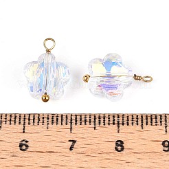 Electroplate Glass Flower Charms&nbsp;STAS-N110-15G