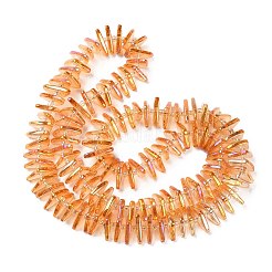 電気メッキガラスビーズセット  三角形  オレンジ  9x15.5~16x2.8~3mm  穴：1mm  約119~131個/連  24.21''~24.41''（61.5~62センチメートル）&nbsp;GLAA-K061-04A-FR02