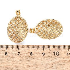 Brass Micro Pave Clear Cubic Zirconia Pendants&nbsp;KK-B184-01G-09