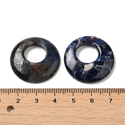 天然石ソーダライトペンダント  ドーナツ/円盤チャーム  27.5~28x4.5~5.5mm&nbsp;G-T122-76L