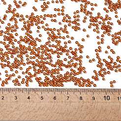 11/0 FGBグレードA透明ガラスシードビーズ  DIYの緩いスペーサー  ラウンド  ダークチソウ  2x1.5mm  穴：0.8mm  約3000個/50g&nbsp;X-SEED-Q006-F24