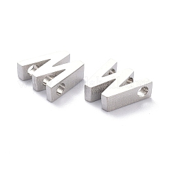変色しにくい304ステンレススチールチャーム  アルファベット  ステンレス鋼色  文字.w  8x8.5x3mm  穴：1.8mm&nbsp;STAS-K216-41W-P