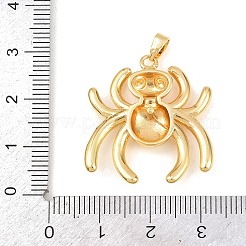 真鍮チャーム  ゴールドカラー  クモ  28x25x4mm  穴：5x2mm&nbsp;LS-KK-Z145-07G-03