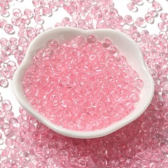 透明なアクリルビーズ  トップ掘削  丸い鈴丸ビーズ  ピンク  5.5x5x4mm  穴：1.2mm  約8333個/セット&nbsp;MACR-K359-02B