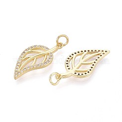 Brass Micro Pave Cubic Zirconia Pendants&nbsp;KK-T071-107G