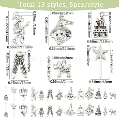 65Pcs 13 Styles Tibetan Style Alloy Pendants&nbsp;TIBE-SC0002-48
