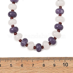 Dyed Natural White Jade Rondelle Beaded Necklaces for Women&nbsp;NJEW-JN06683