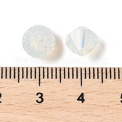 透明な模造オーストリアクリスタルK9ガラスビーズ  多面カット  双円錐形  ホワイト  8x8mm  穴：1mm&nbsp;GLAA-L048-02-05
