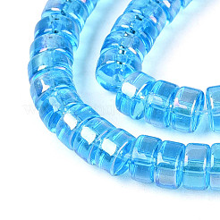 AB Color Plated Transparent Glass Beads Strands&nbsp;GLAA-T026-3x6mm-T07