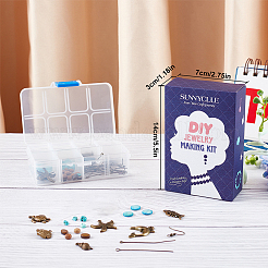 レトロな海をテーマにしたDIYイヤリング作りキット  合金と真鍮のペンダントを含む  天然淡水シェルビーズ  混合宝石ビーズ  真鍮のピアスフック  アンティークブロンズ&nbsp;DIY-SC0013-30