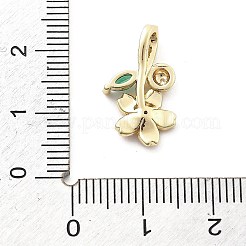 真鍮製マイクロパヴェキュービックジルコニアペンダント  エナメル  本物の18K金メッキチャーム  花  18.5x11x2.8mm  穴：4x2.5mm&nbsp;KK-Q029-03G