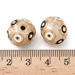 304ステンレススチールエナメルビーズ  丸いビーズ  イオンプレーティング（ip）  18KGP本金メッキ  カラフル  14.5~15mm  穴：2mm&nbsp;STAS-L026-03G-03
