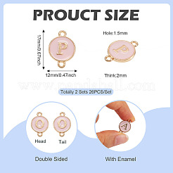 26Pcs Alloy Enamel Letter A~Z Connector Charms&nbsp;FIND-TAC0028-14C