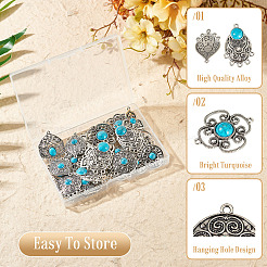 27Pcs 9 Styles Alloy & Synthetic Turquoise Chandelier Component Links&nbsp;FIND-TA0010-42B