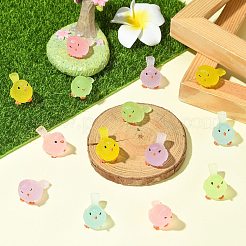 20個、10種類のスタイルの光る鳥のミニチュアオーナメント  マイクロランドスケープホームドールハウスアクセサリー  小道具の装飾のふりをする  暗闇で光る  ミックスカラー  30x17x22~23mm  2個/スタイル&nbsp;DJEW-CJZ0001-006