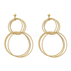 304 Stainless Steel Dangle Stud Earrings&nbsp;EJEW-Z098-27G