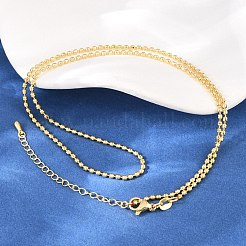 2mm真鍮ボールチェーンネックレス（男女兼用）  18KGP本金メッキ  17.76インチ（45.1cm）&nbsp;NJEW-L012-04G