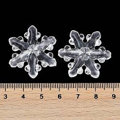 透明なアクリルビーズ  スノーフレーク  透明  30.5x8mm  穴：1.6mm&nbsp;X-TACR-U008-01B