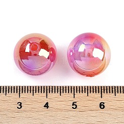 グラデーションカラーのレジンビーズ  パールカラーの  ラウンド  クリムゾン  16mm  穴：2.5mm&nbsp;X-RESI-P042-01A-07