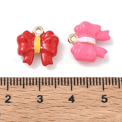合金エナメルチャーム  ちょう結びのチャーム  ゴールドカラー  ミックスカラー  13x13.5x4.5mm  穴：1.4mm&nbsp;FIND-B069-04