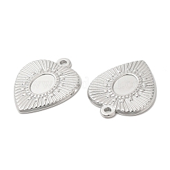 変色しない304ステンレススチールペンダントカボションセッティング  ハートチャーム  ステンレス鋼色  トレイ：8x6mm  23x19x1.5mm  穴：1.5mm&nbsp;STAS-L020-019P