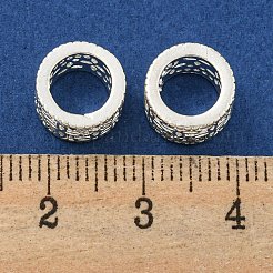 Rack Plating Brass Micro Pave Clear Cubic Zirconia European Beads&nbsp;KK-L215-203S