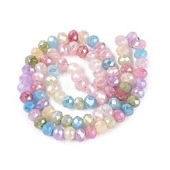 Dyed Crackle Imitation Jade Glass Beads Strands&nbsp;EGLA-Q131-02B-01