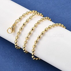 2.5mm真鍮楕円リンクチェーンネックレス  鉛フリー＆カドミウムフリー  長持ちメッキ  ラックめっき  18KGP本金メッキ  17.80インチ（45.2cm）&nbsp;NJEW-M108-20G