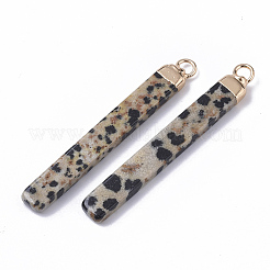 Top Golden Plated Natural Dalmatian Jasper Pendants&nbsp;G-S359-028G