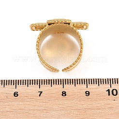 クロス304ステンレススチール製カフオープンリング（女性用）  ゴールドカラー  17mm&nbsp;RJEW-L340-01G