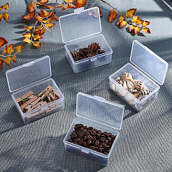 ポリプロピレン（pp）プラスチックボックス  ビーズ保存容器  ヒンジ付き蓋付き  長方形  ホワイト  5.8x8.35x3.65cm  インナーサイズ：7.7x5.1センチメートル  8個/箱&nbsp;CON-BC0006-55