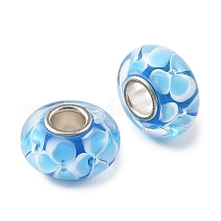 Lampwork & Brass Core European Beads&nbsp;LAMP-P019-01P-21