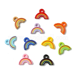 ベーキングペイントアクリルパーツ  レインボーチャーム  ミックスカラー  11.5x15x2.5mm  穴：2mm&nbsp;OACR-CJC0005-06