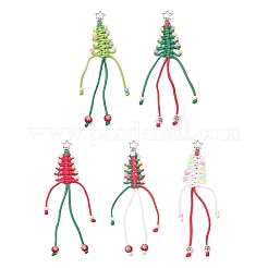 5Pcs Polyester & Spandex Cord Christmas Tree Pendant Decorations&nbsp;HJEW-JM03799