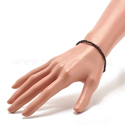 Natural Black Spinel Beads Stretch Bracelet for Women&nbsp;BJEW-JB07420-02